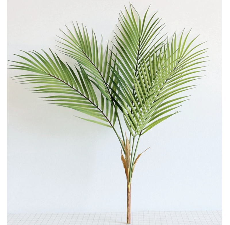 1Pc Palm Leaf Artificial Tree Real Touch Plastic Plants Home Garden Decorations - Image 2