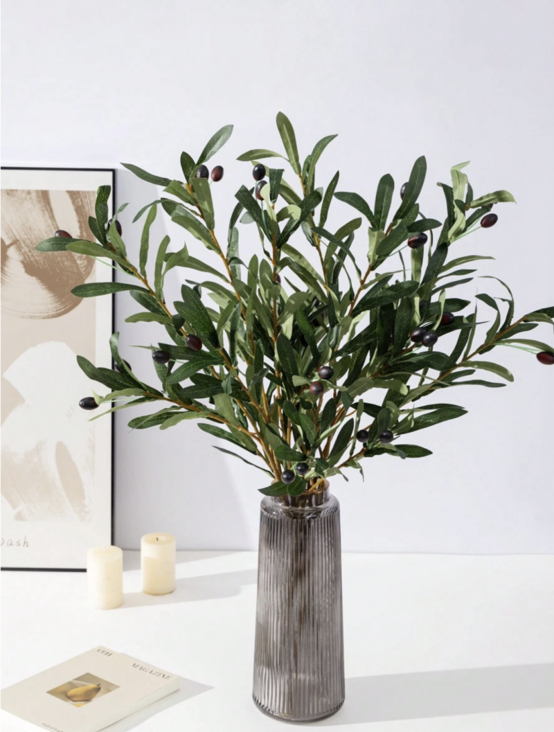 Furit Olive Branches Artificial Plants Greenery Stems Olive Leaves