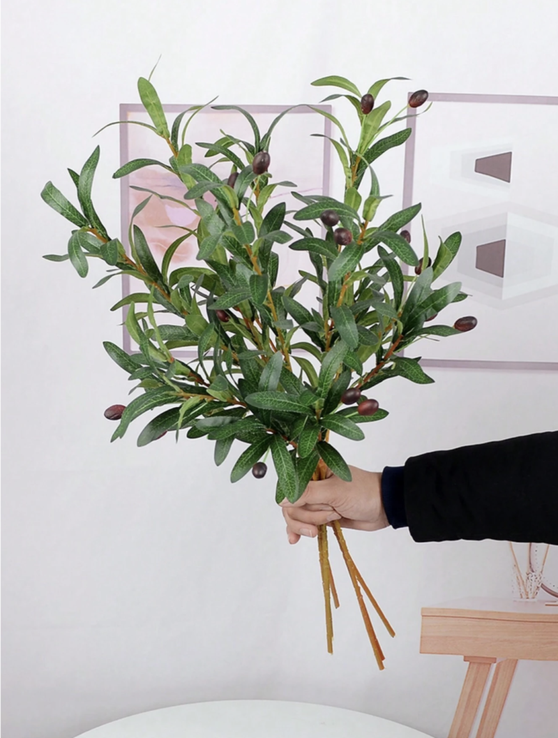 Furit Olive Branches Artificial Plants Greenery Stems Olive Leaves - Image 2