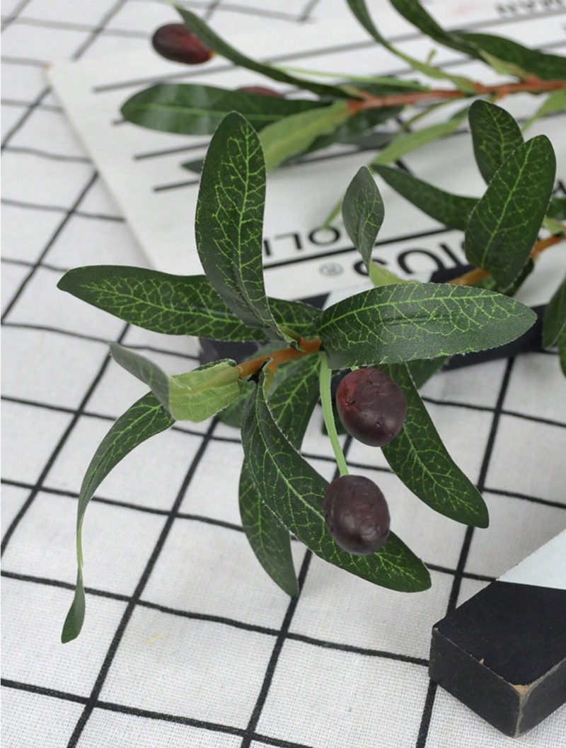 Furit Olive Branches Artificial Plants Greenery Stems Olive Leaves - Image 3